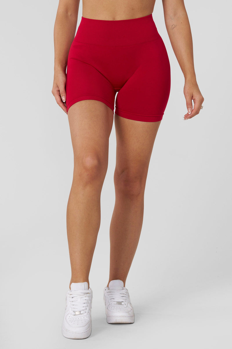 W164 (New Colors) - Core Luxe Seamless women Short with ultra-soft, luxe material in RED