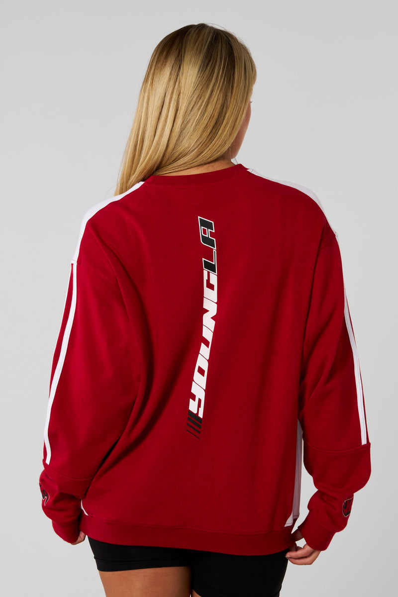 W4230 - Drift Jersey, Racing Jersey made from thick, high-quality T-shirt fabric with an oversized fit, in Red color