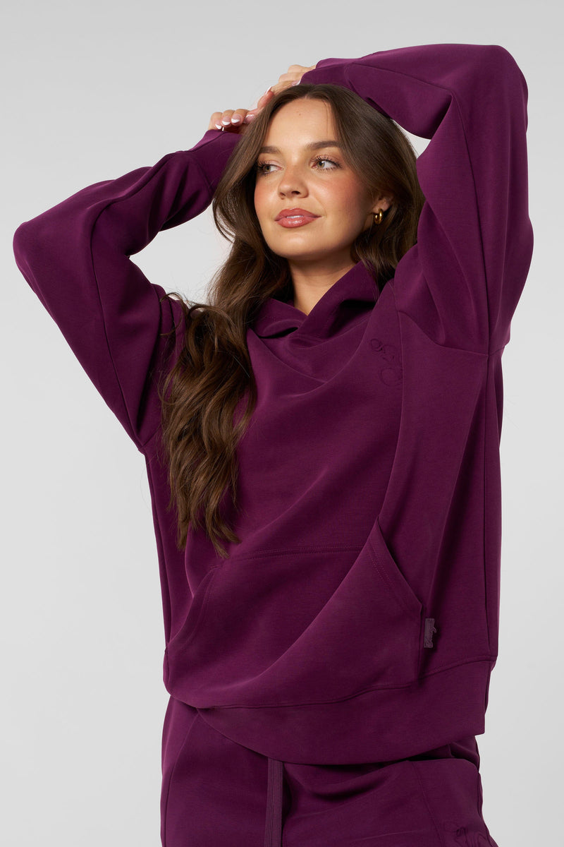 W568 - Cloud Hoodie - Soft, stretchy hoodie – lightweight, breathable, slightly oversized for year-round comfort and effortless style in Purple.