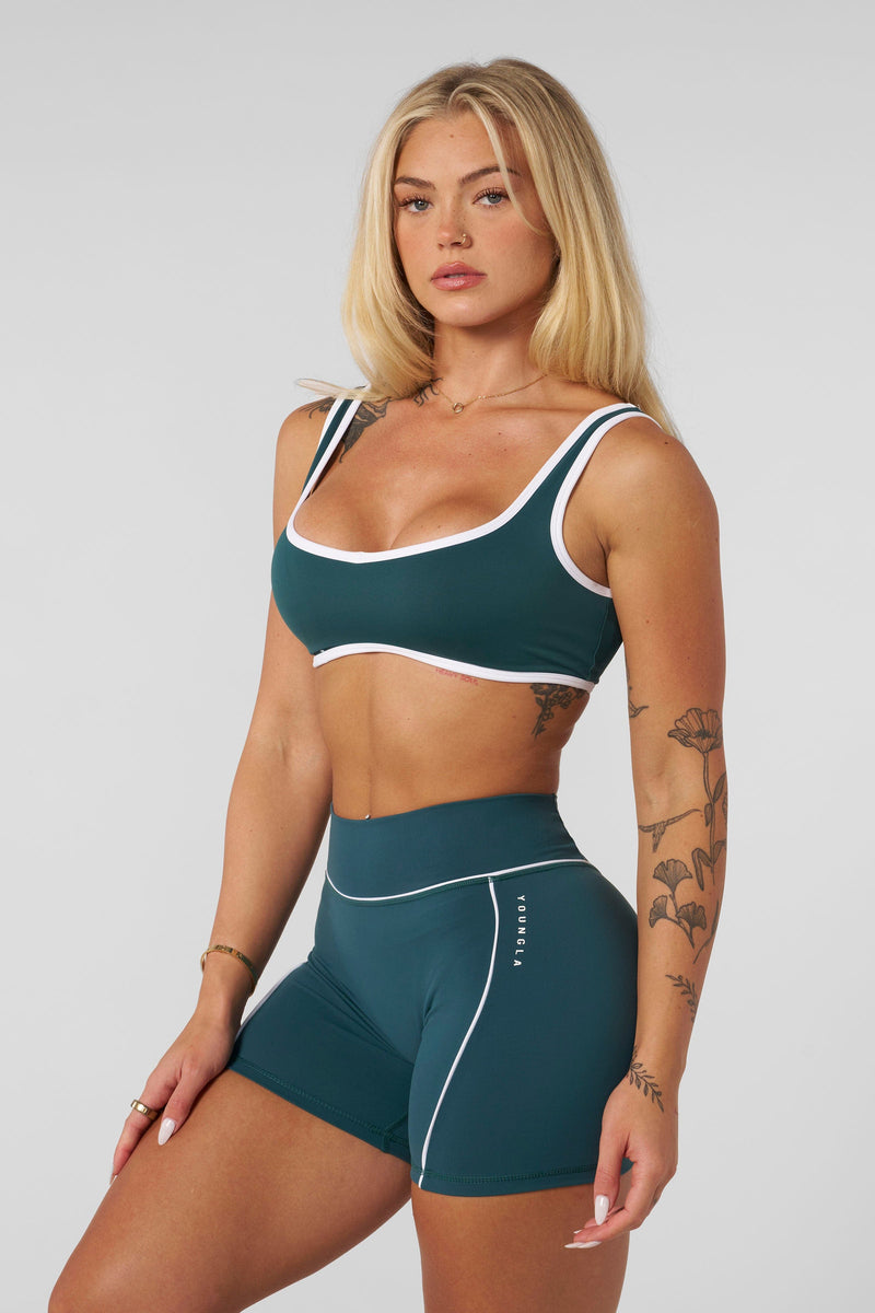 W366 - Elevate outline Bra
— soft, brushed fabric with a sweetheart neckline, removable pads, and a comfortable fit for lounging, light activity, or layering in Teal