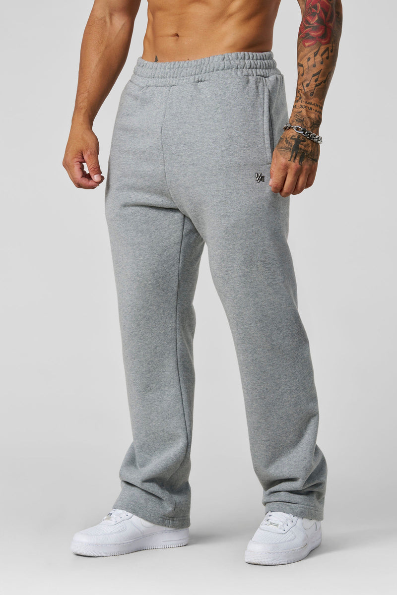 2068 - Elevated Essentials - Straight Sweats— premium heavyweight cotton with a tailored, comfortable silhouette and minimal “Elevated” logo for versatile everyday wear in Heather Grey