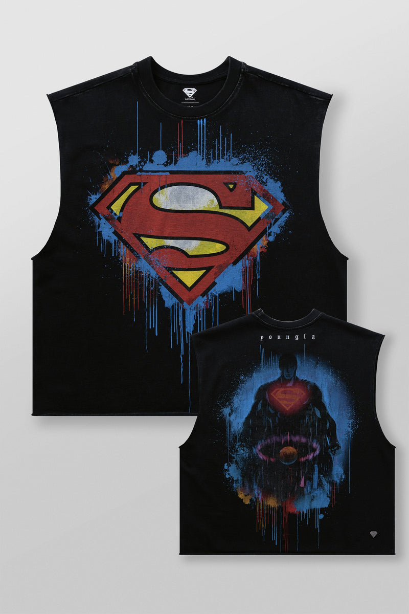 3004 - Superman Cut-Offs – 290 GSM cotton, bold front & back graphics. Durable, premium feel for training or everyday style in The Painting.