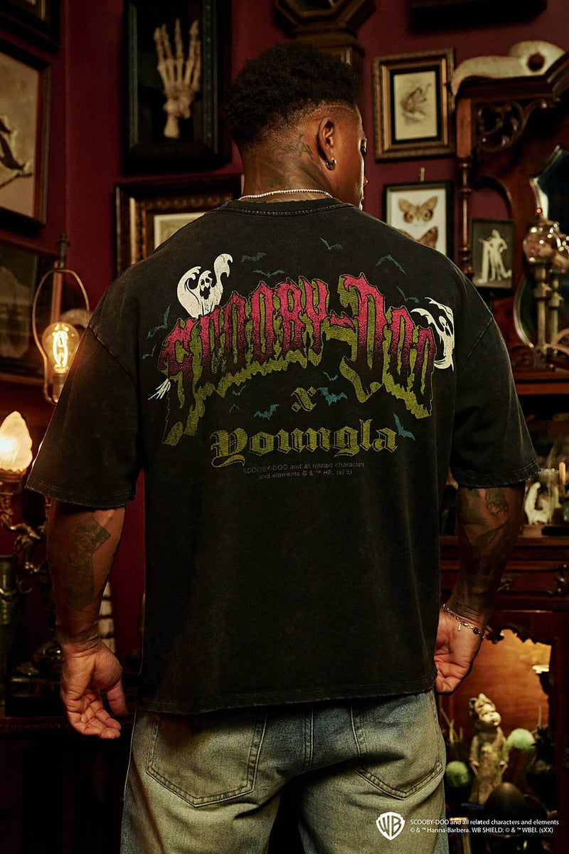 4252 - Scooby-Doo Tees - Relaxed fit, soft breathable cotton with oversized Scooby & Mystery Machine graphics. Playful, standout style in Smoke & Screams.