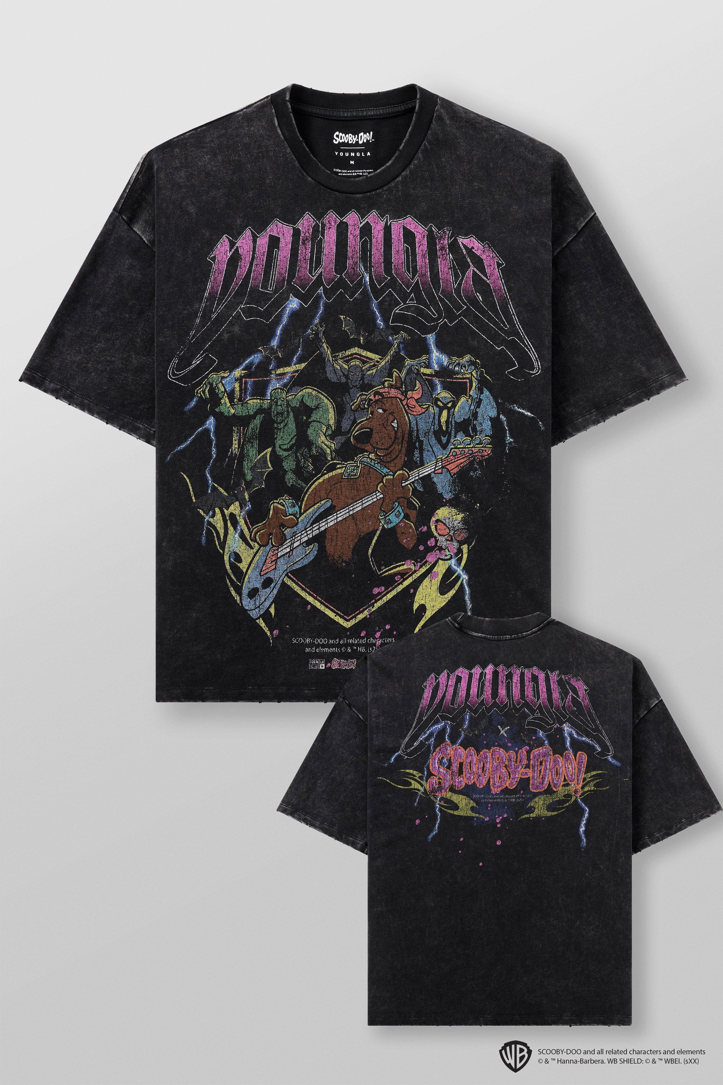 4252 - Scooby-Doo Tees - Relaxed fit, soft breathable cotton with oversized Scooby & Mystery Machine graphics. Playful, standout style in Electric Scare.