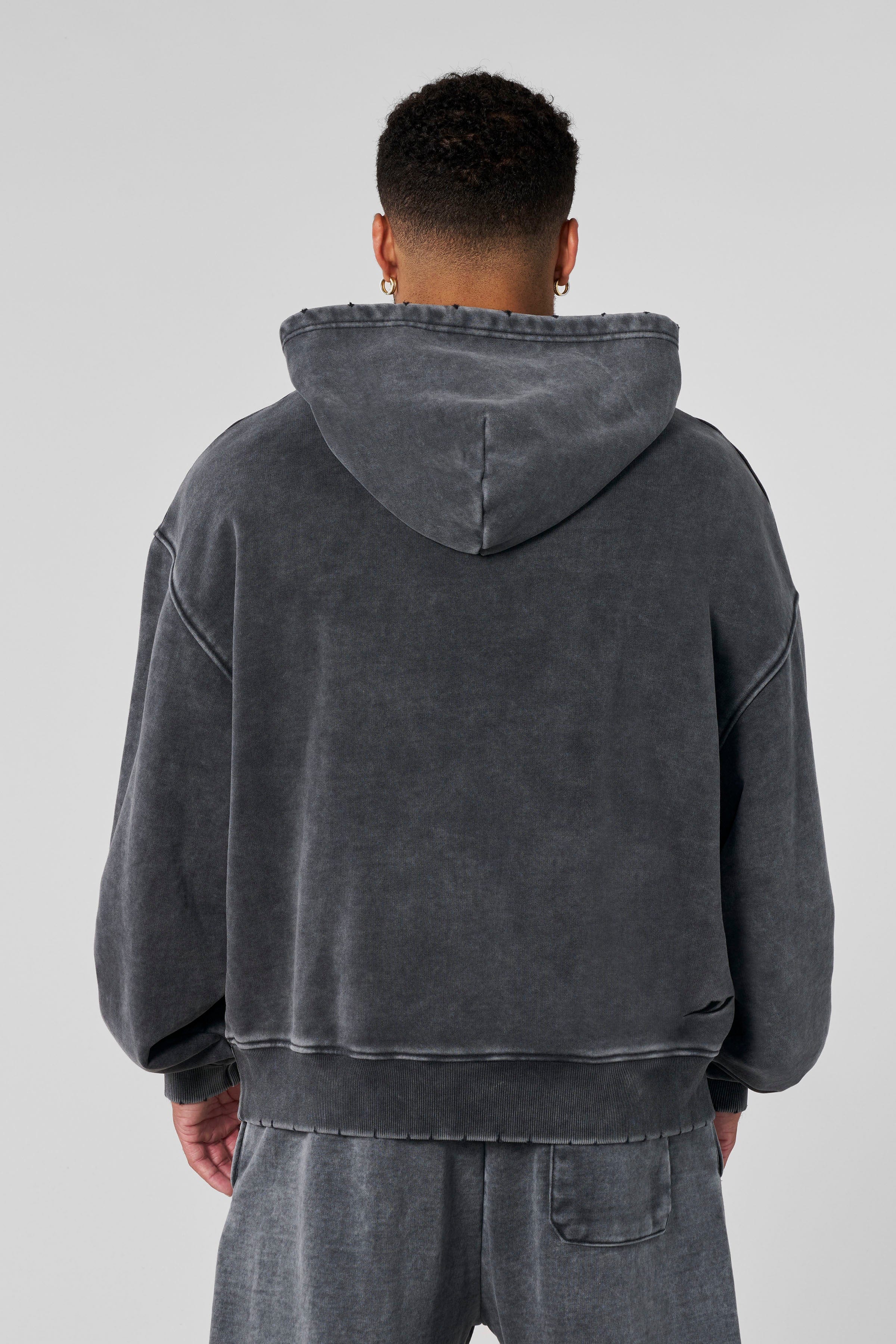 5096 - Elevated Essentials - Pullover Hoodies - Heavyweight cotton hoodie with a spacious fit, kangaroo pocket, and adjustable hood. Subtle 'Elevated' branding for a versatile, modern look in Grey Wash.