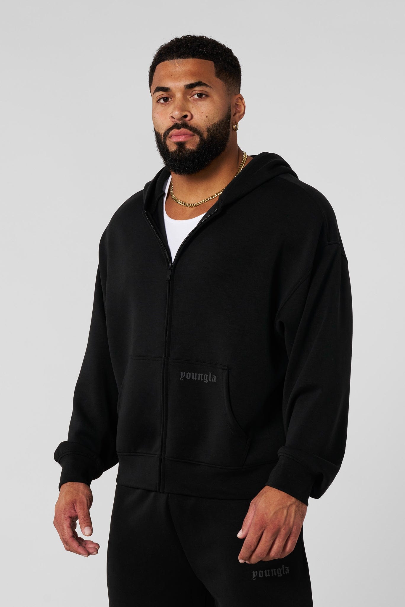 5215 Soft AF Zip Up, lightweight and breathable with ultra-soft fabric — comfortable for layering or wearing solo in Black color