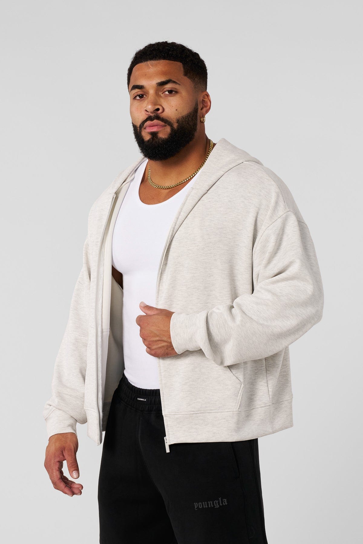 5215 Soft AF Zip Up, lightweight and breathable with ultra-soft fabric — comfortable for layering or wearing solo in Oatmeal color