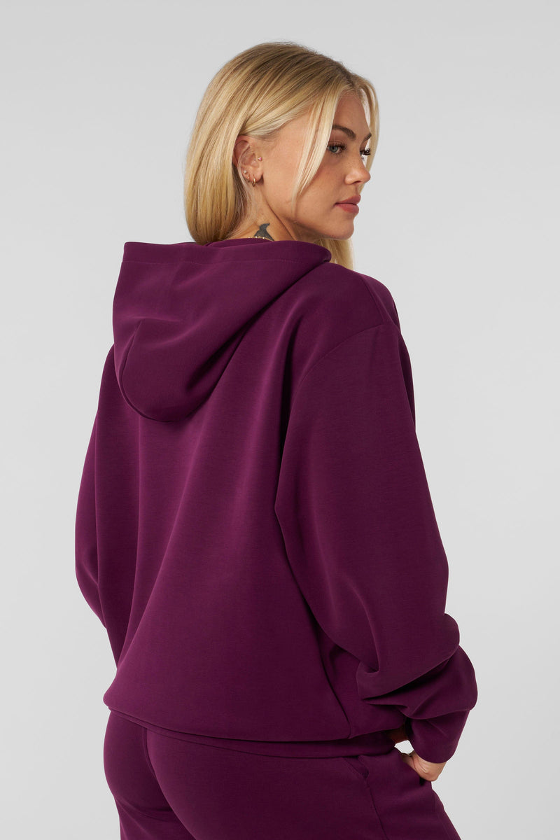 W568 - Cloud Hoodie - Soft, stretchy hoodie – lightweight, breathable, slightly oversized for year-round comfort and effortless style in Purple.