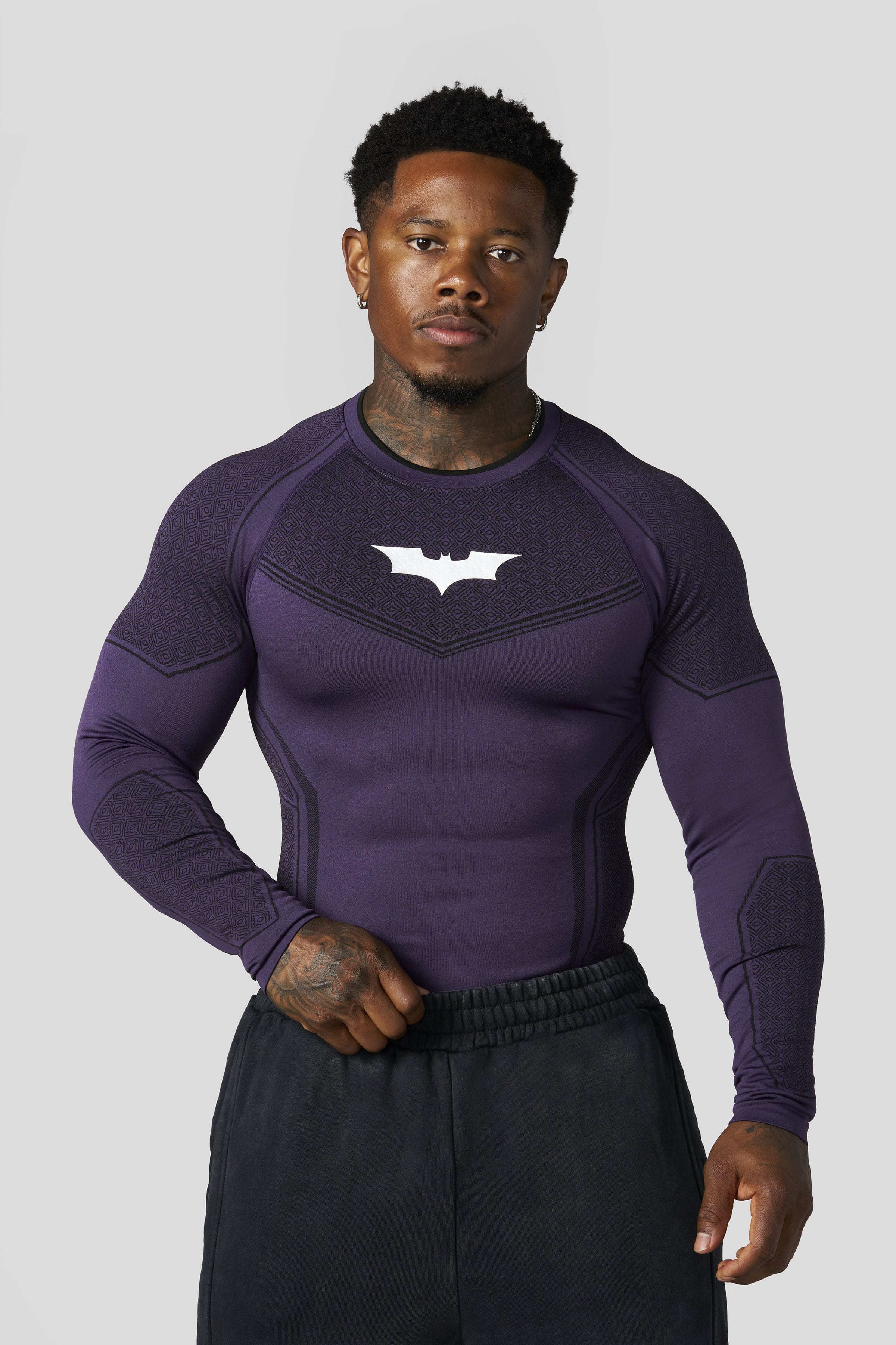 8004 - Batman Compression Longsleeves - Purple Limited Edition - APP ONLY