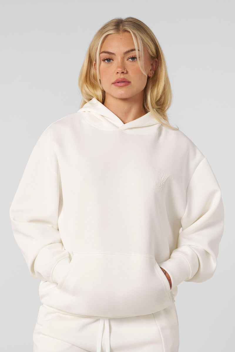 W568 - Cloud Hoodie - Soft, stretchy hoodie – lightweight, breathable, slightly oversized for year-round comfort and effortless style in White.