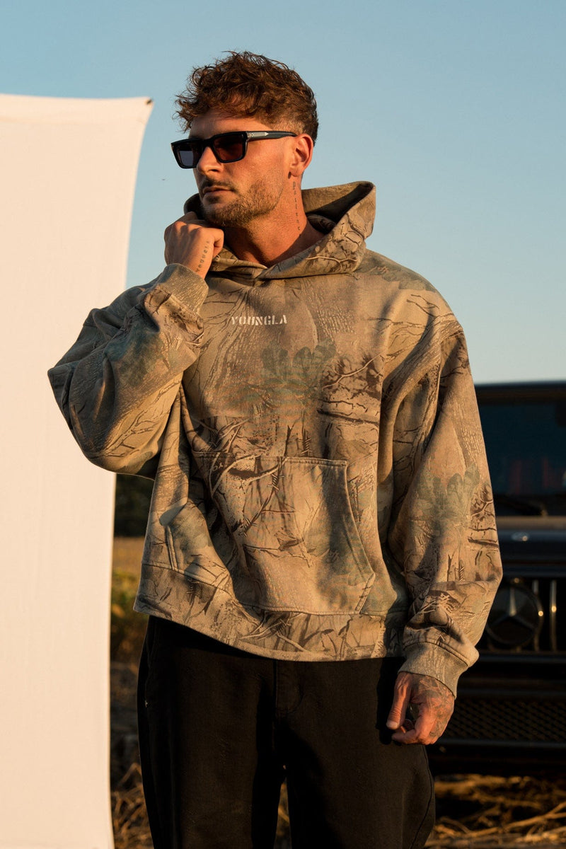 5117 - Tree Camo Collection - Pullover Hoodies - Tree Camo Pullover – plush terry, relaxed fit, kangaroo pocket, comfortable everyday style in Beige Tree Camo.