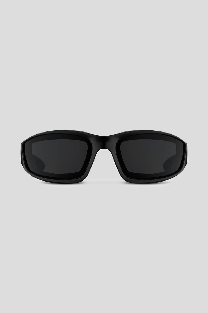 9110 Twinriders Black sunglasses with polarized UV400 lenses and EVA foam padding.