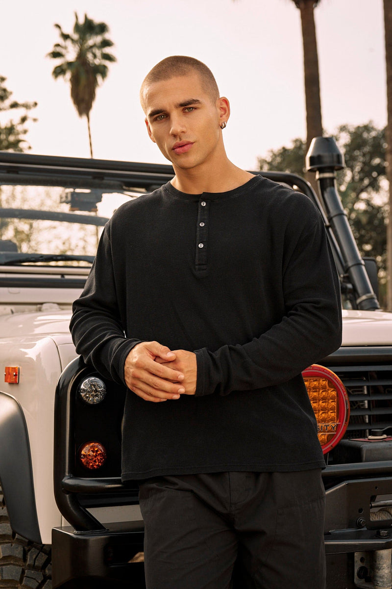 8034 - Henley Thermal Longsleeves