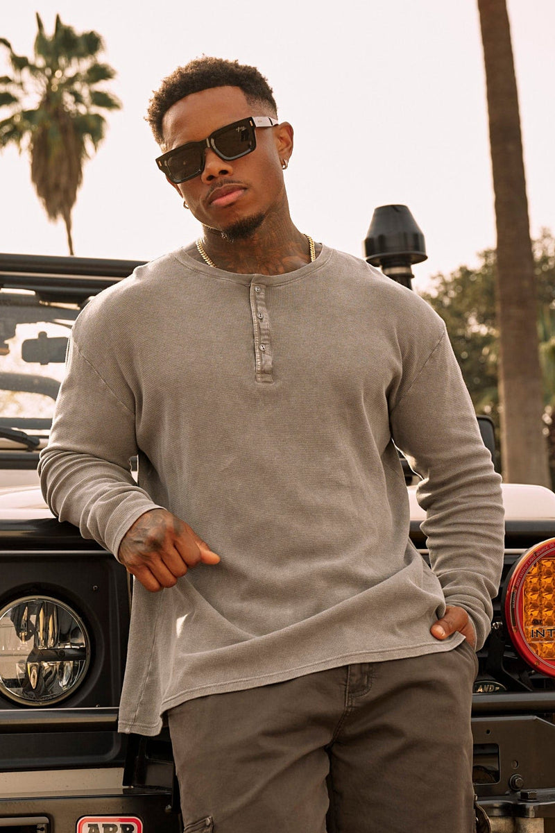 8034 - Henley Thermal Longsleeves