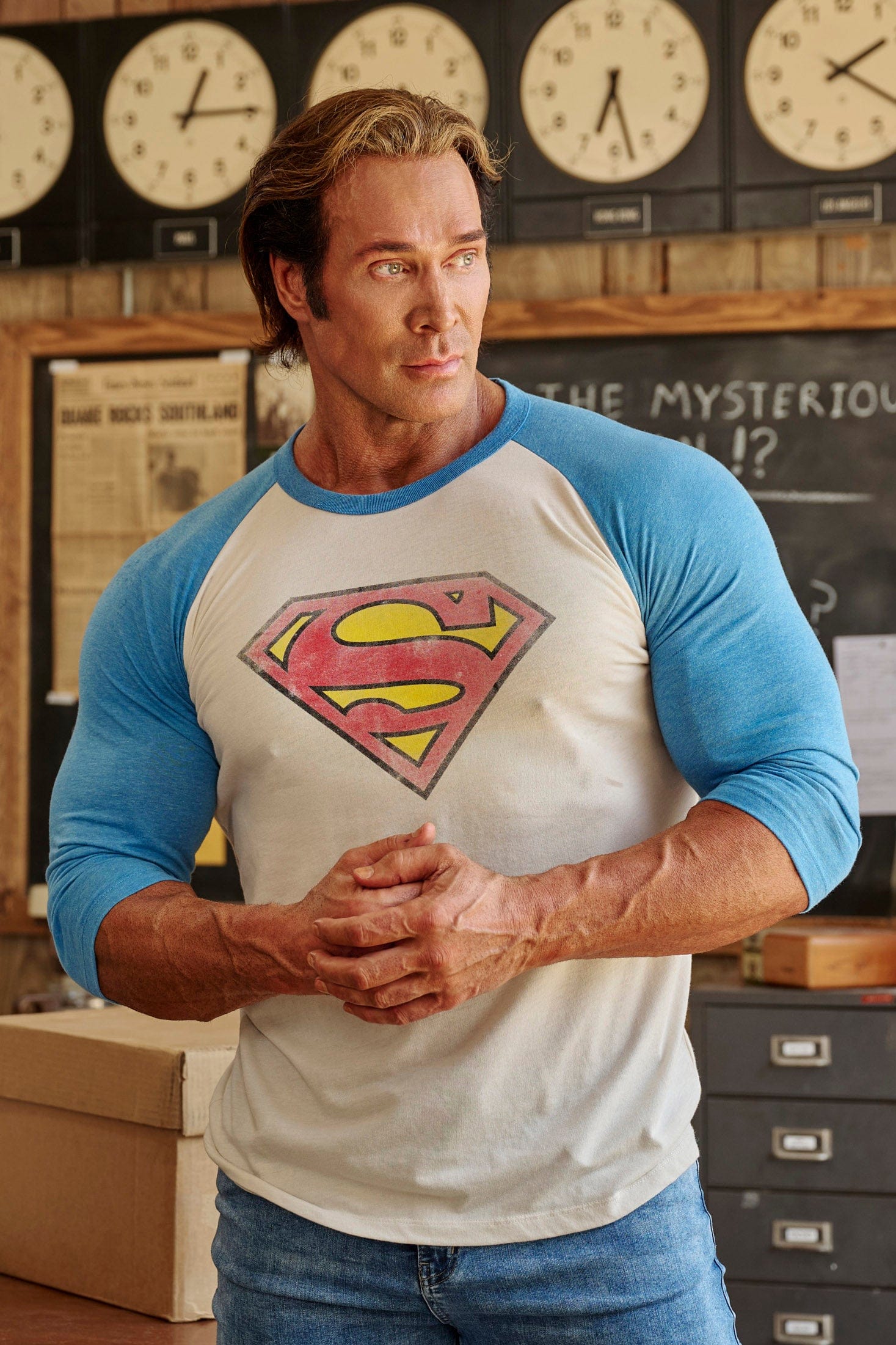 superman dress shirts Logo Men's Woven Button Down Shirt Regular fit Popfunk Superman Shirt and Tie