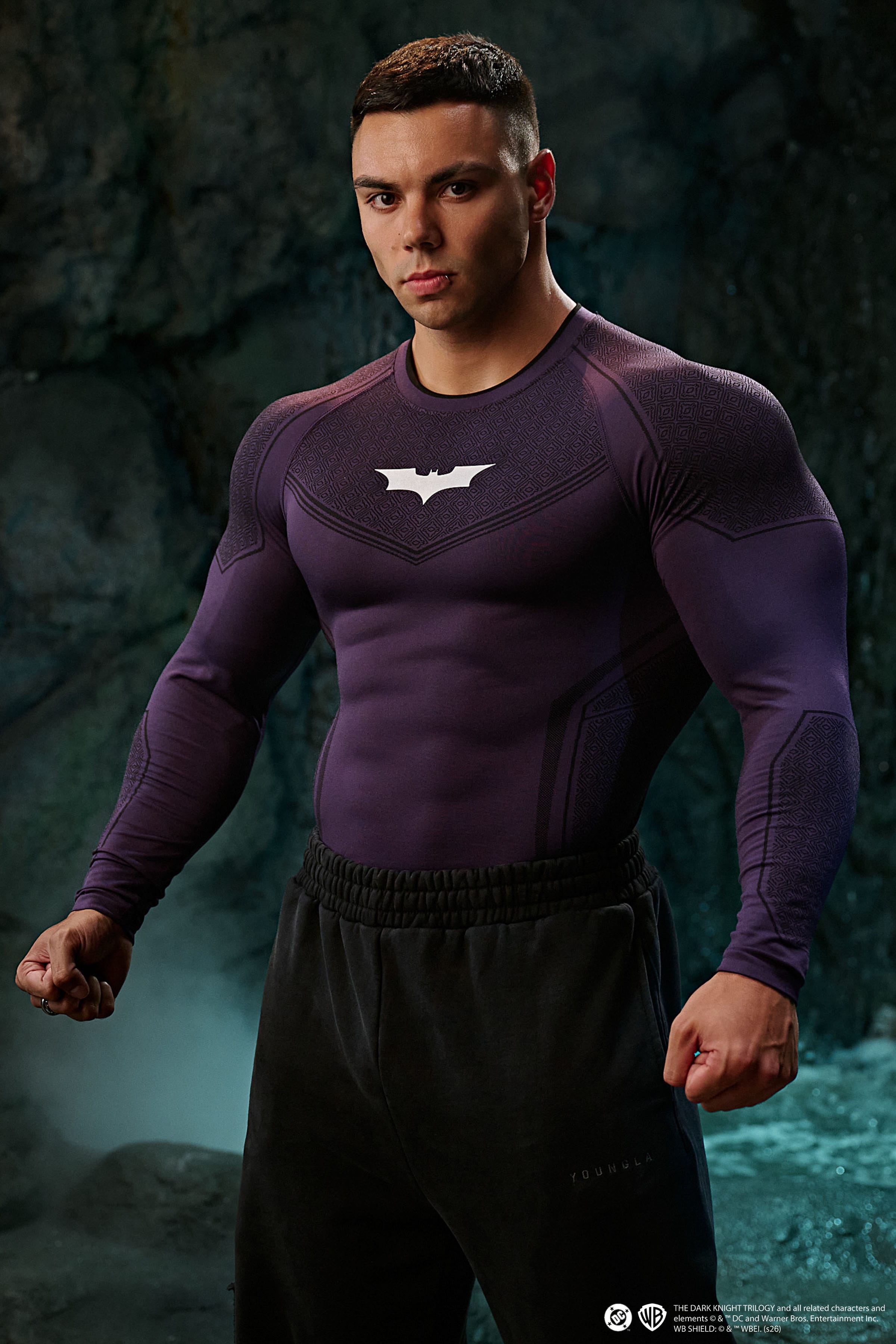 8004 - Batman Compression Longsleeves - Purple Limited Edition - APP ONLY