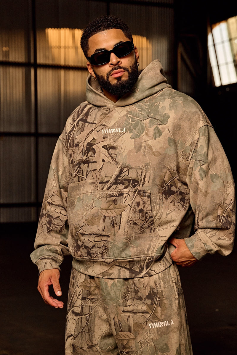 5117 - Tree Camo Collection - Pullover Hoodies - Tree Camo Pullover – plush terry, relaxed fit, kangaroo pocket, comfortable everyday style in Beige Tree Camo.