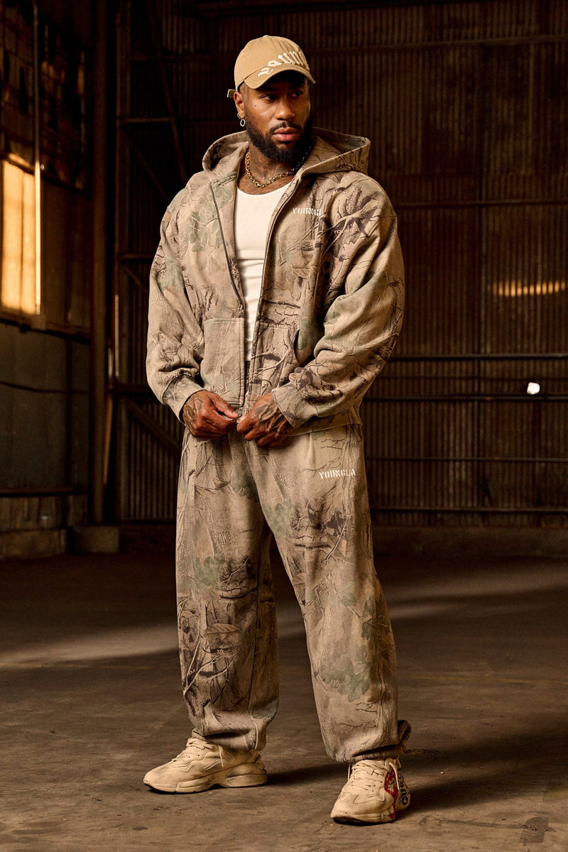 5116 - Tree Camo Collection - Zip Ups - versatile zip-up hoodie with a structured hood, durable zipper, and roomy fit in colour Beige Tree Camo.