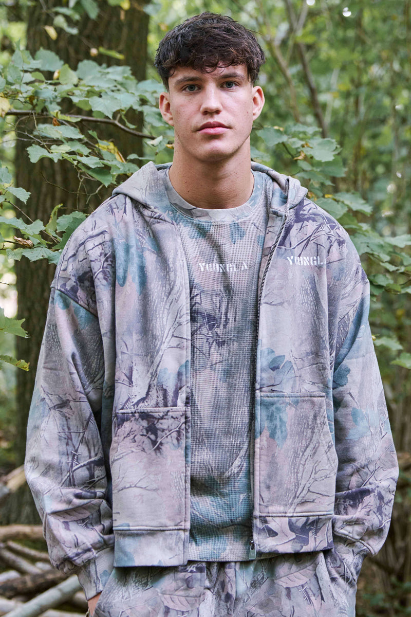 5116 - Tree Camo Collection - Zip Ups - versatile zip-up hoodie with a structured hood, durable zipper, and roomy fit in colour Beige Tree Camo.