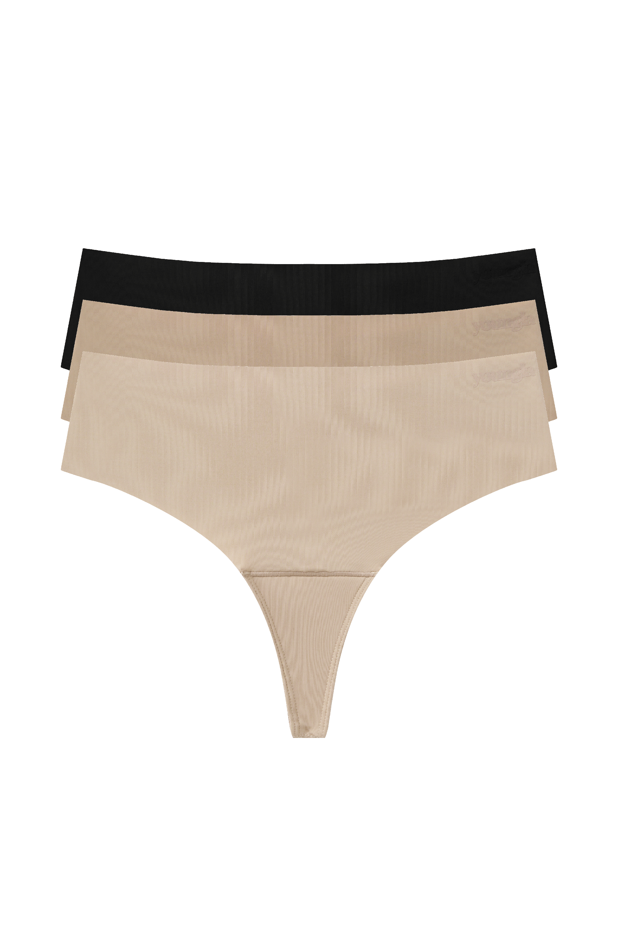 W637 padded thong 3-pack Upgraded seamless high-waisted thong with a comfy padded liner, designed to stay secure and smooth under your favorite leggings.