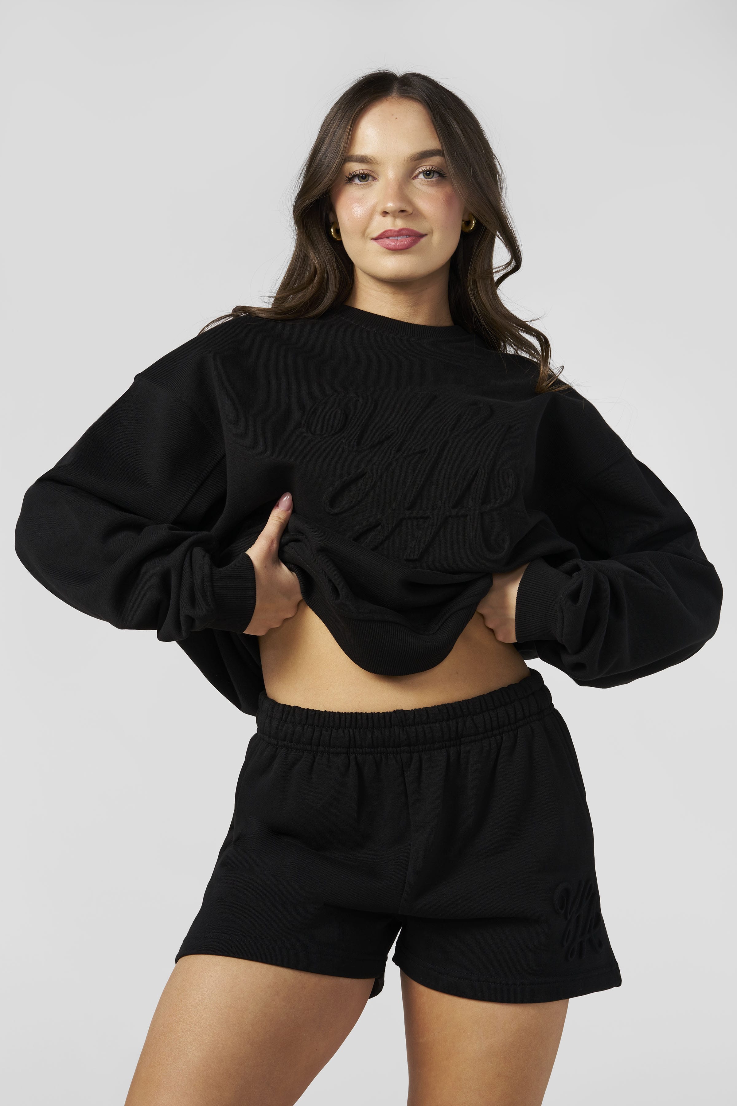 W5129 - Emblem Embossed Crewneck