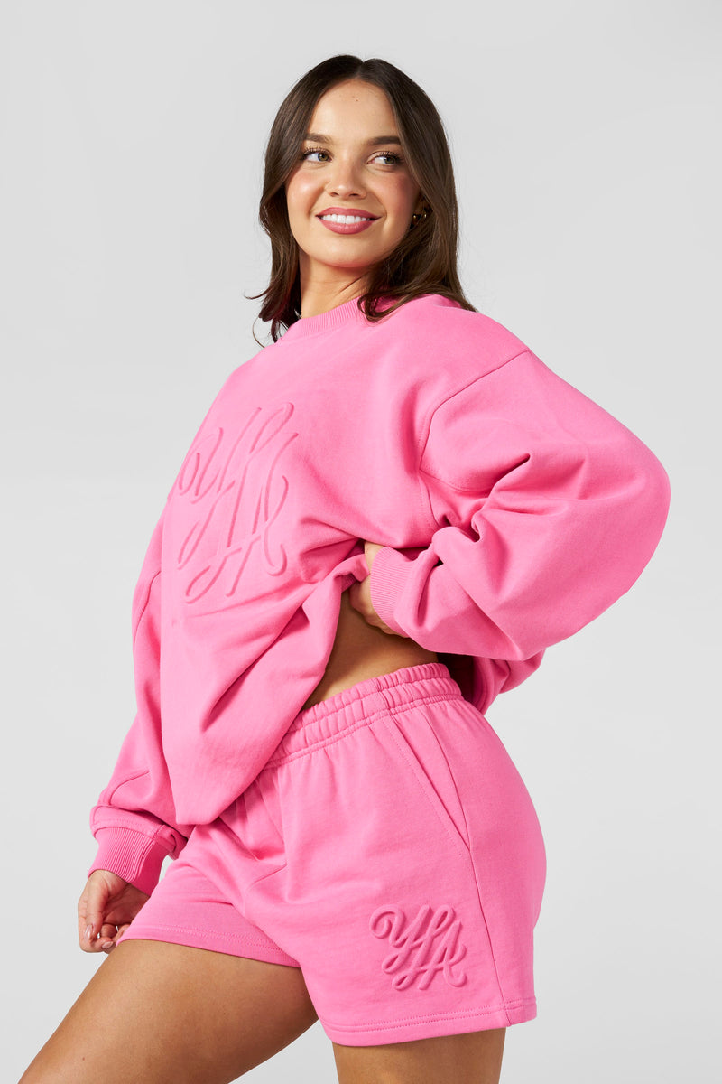 W1082 - Emblem Embossed Shorts