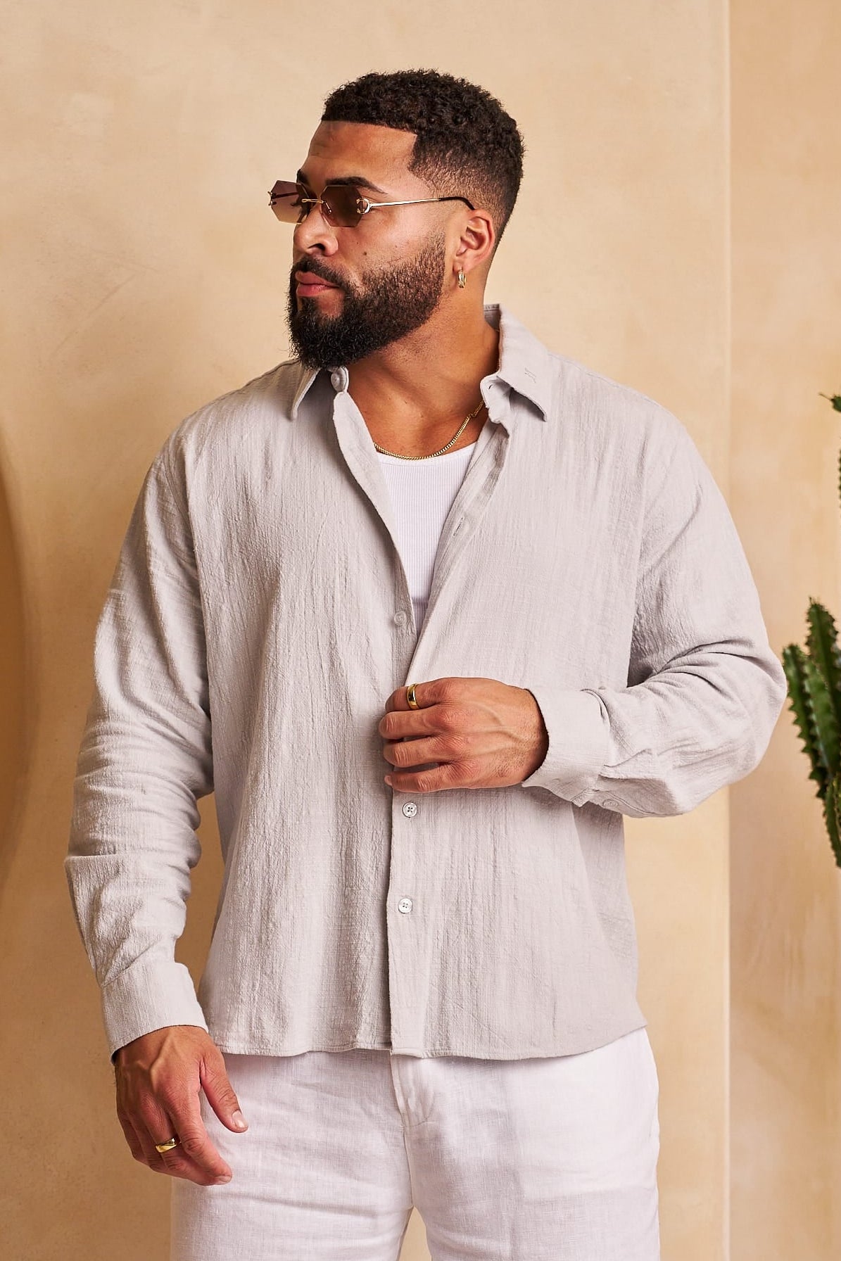 8095 - Cotton Linen Button-Ups - May 28th from YoungLA - $45