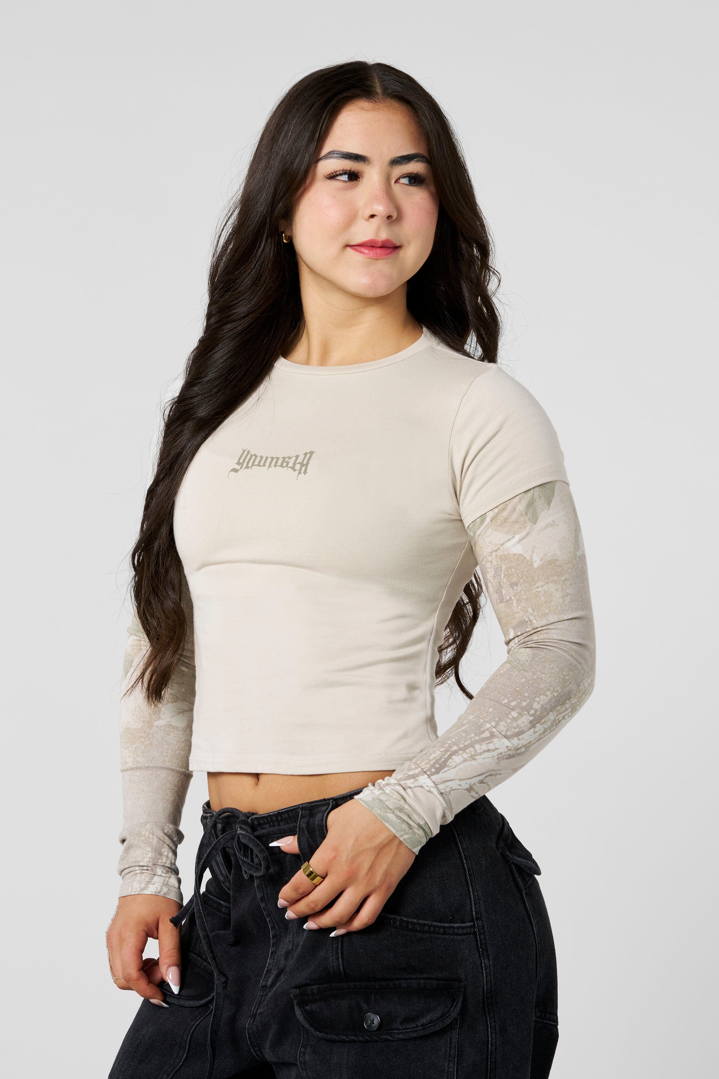 W4293 - Camo Twofer Baby Tee - October 30th