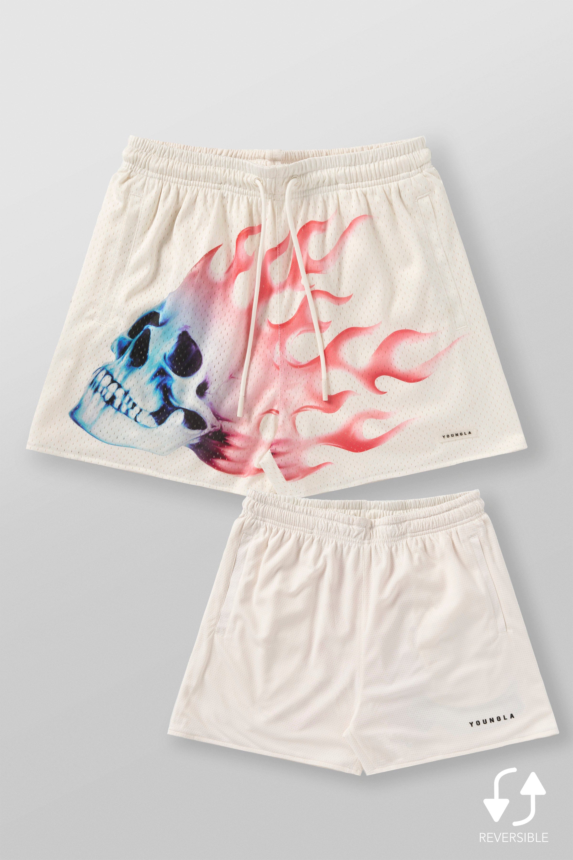 1111 -  Skulls & Roses Reversible Shorts