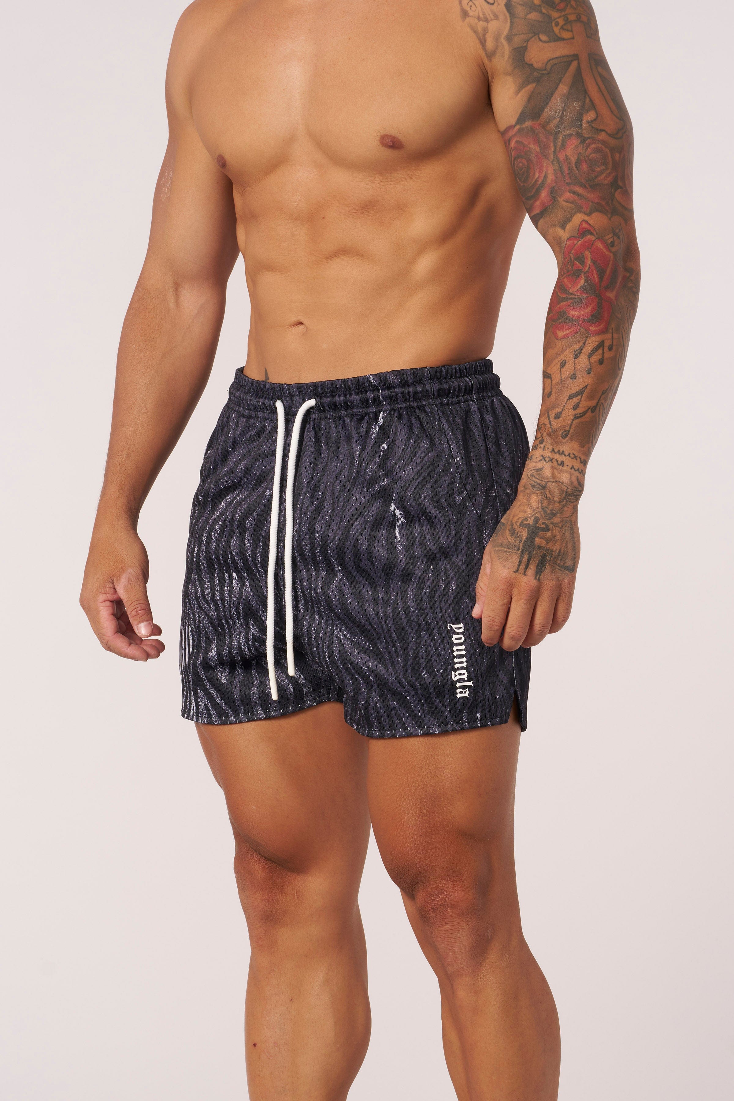 1128 - Animal Mesh Reversible Shorts