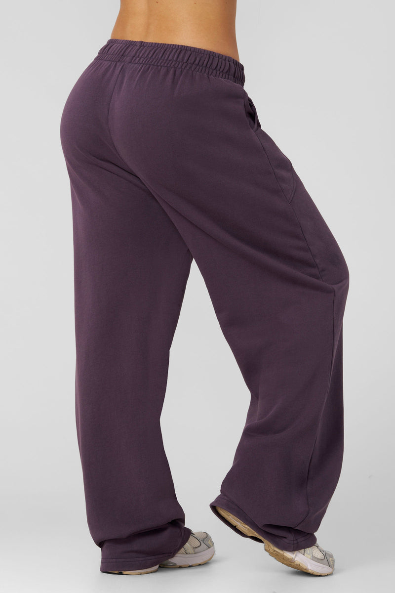 W241 - Mineral Joggers -soft, breathable fabric with a relaxed, tapered fit in seasonal fall shades, perfect for cozy, stylish autumn layering in Purple