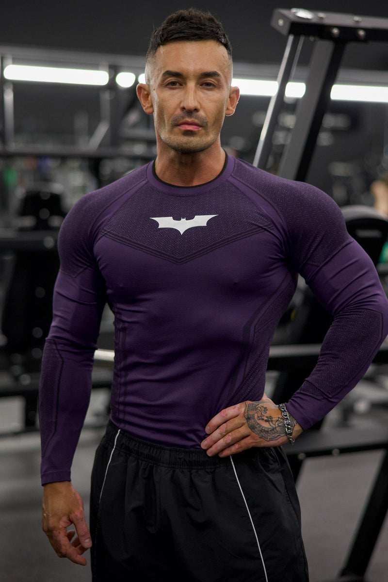 8004 - Batman Compression Longsleeves - Purple Limited Edition - APP ONLY