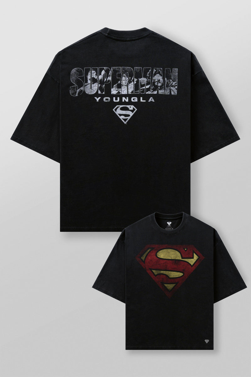 4064 - Superman Huge Tees - Supersized heavyweight cotton tee with front and back Superman™ graphic prints and signature in Legacy.