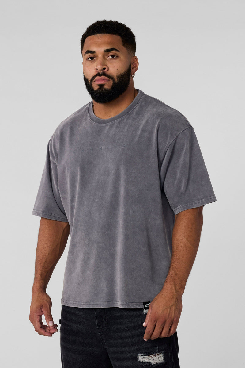 4219 - Summer Peached Tees— buttery-soft, durable, and laid-back fit, perfect for everyday layering and repeated wear in Grey Wash
