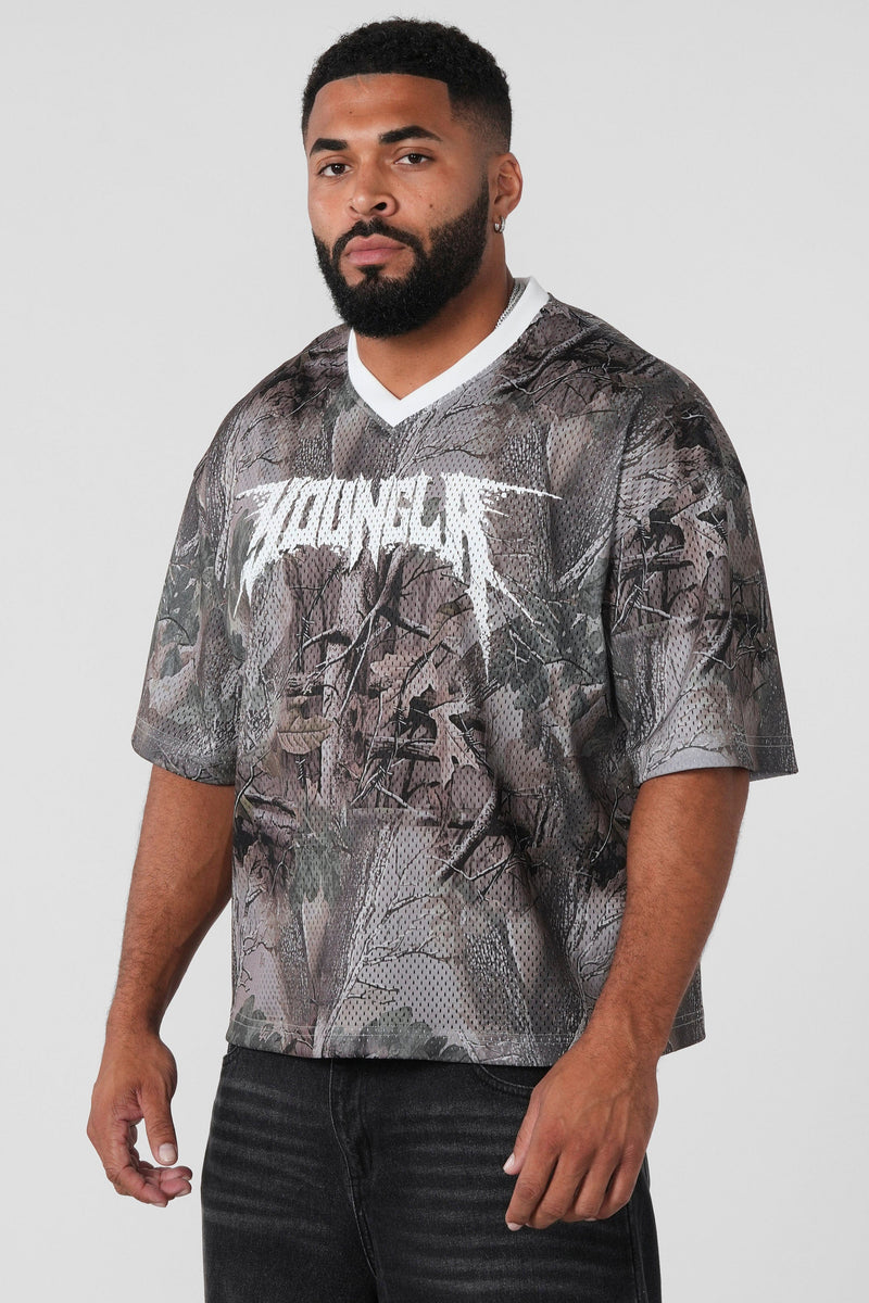 4249 - Venom Jerseys - lightweight 200 GSM polyester with a boxy fit, breathable comfort, and strong structure in Beige Tree Camo.