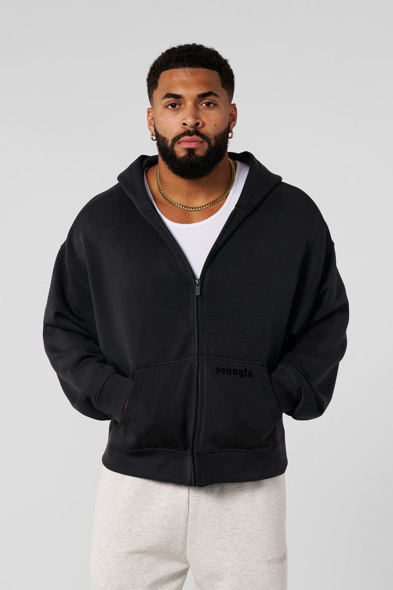 5215 Soft AF Zip Up, lightweight and breathable with ultra-soft fabric — comfortable for layering or wearing solo in Black color 