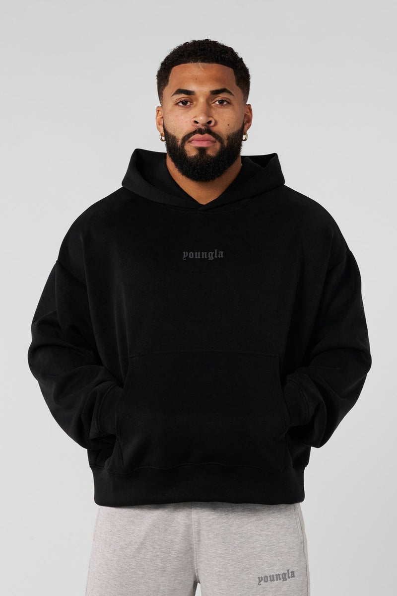 5216 Soft AF Pullover, plush and lightweight with a modern cut and front pocket — comfortable and stylish for layering or solo wear in color Black