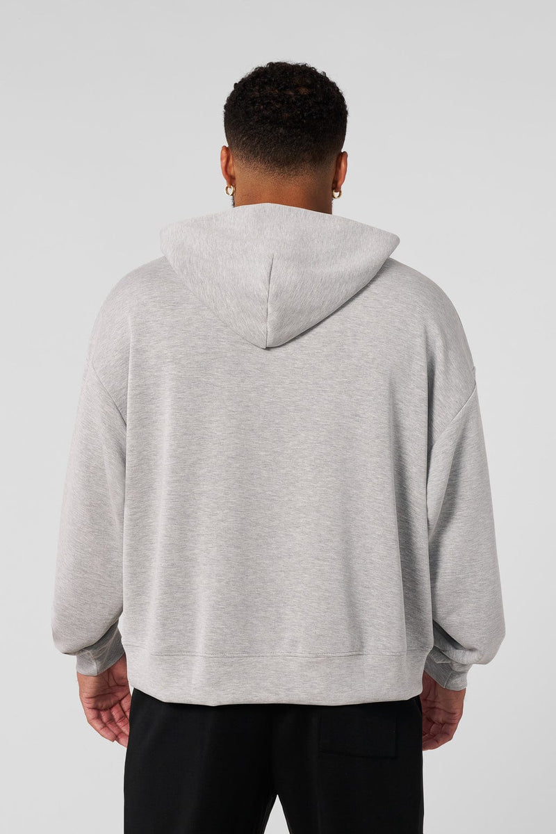 5216 Soft AF Pullover, plush and lightweight with a modern cut and front pocket — comfortable and stylish for layering or solo wear in color Heather Grey