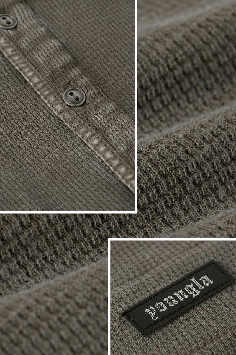 8034 - Henley Thermal Longsleeves