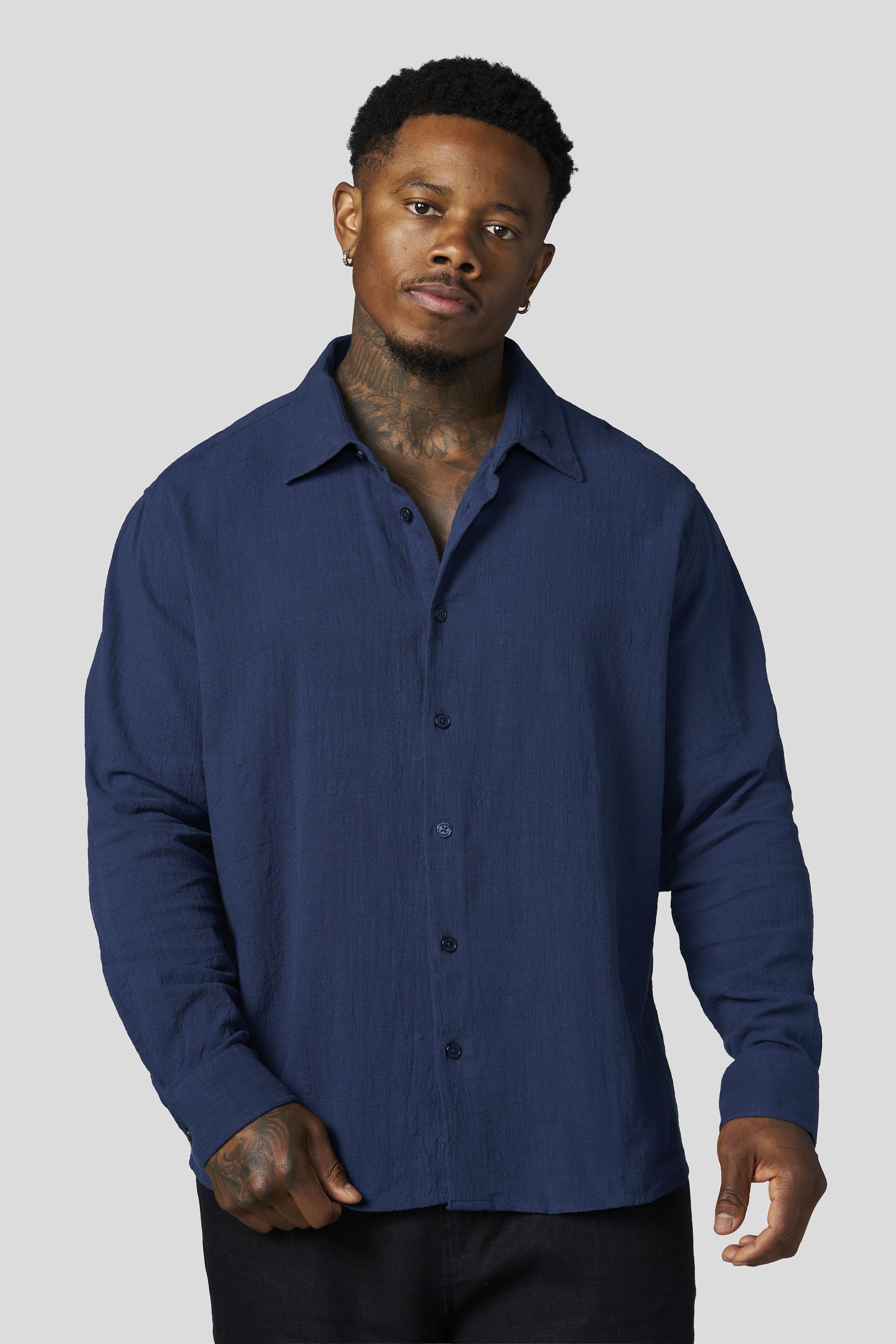 【】ヤングエルエー 8095 - Cotton Linen Button-Ups