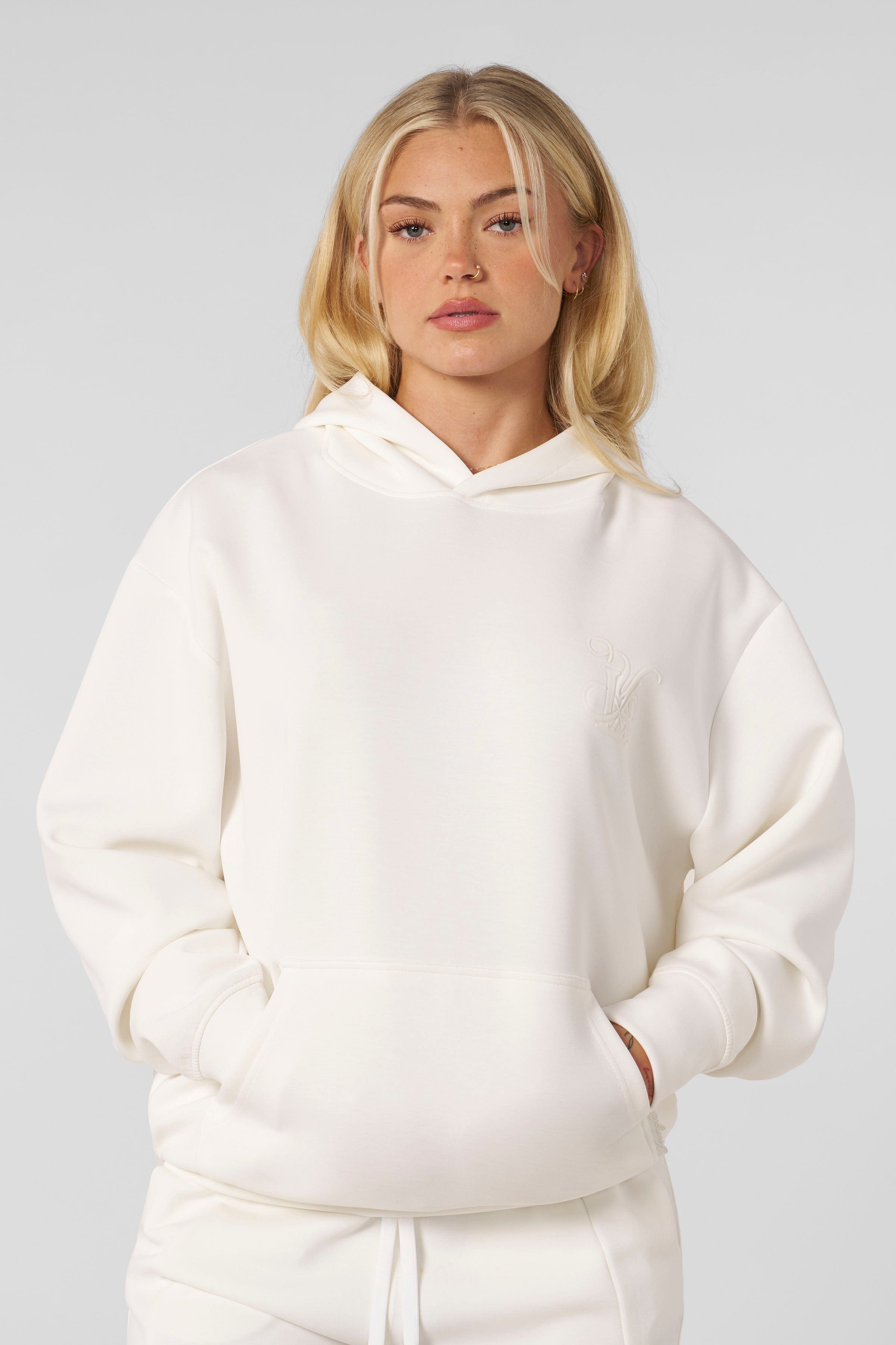riette / mellow hood kint (ivory) 韓国ブランド SPORTY & RICH Vendome LA embroidered cotton-fleece hoodie | NET-A