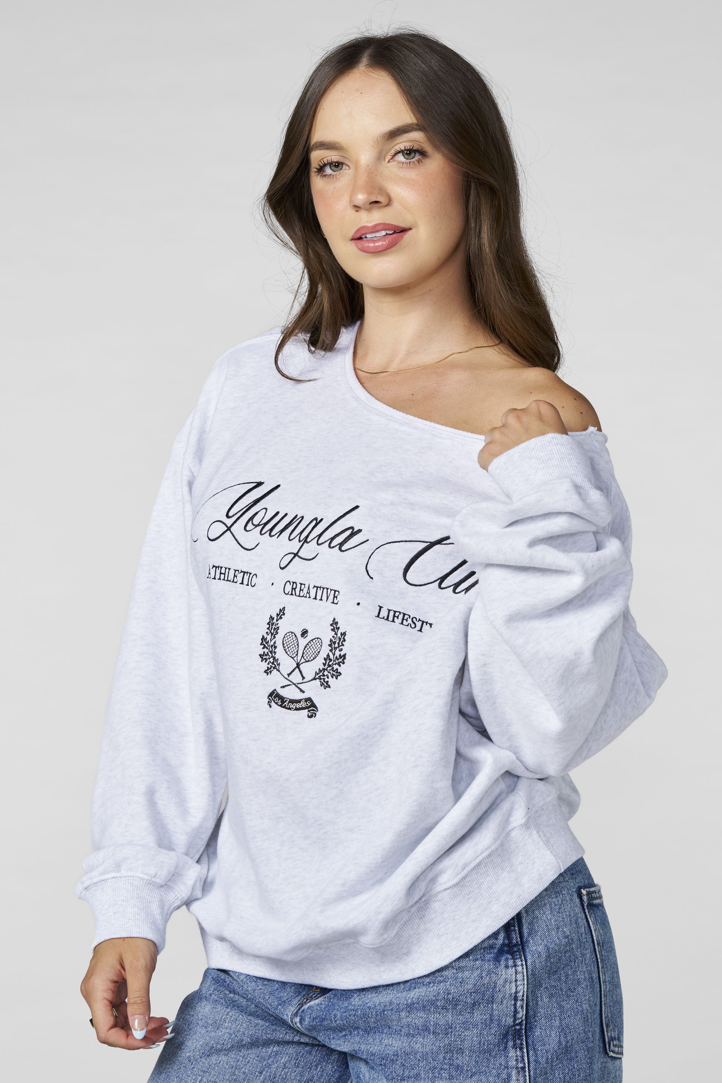 W5158 - Off-shoulder Pullover