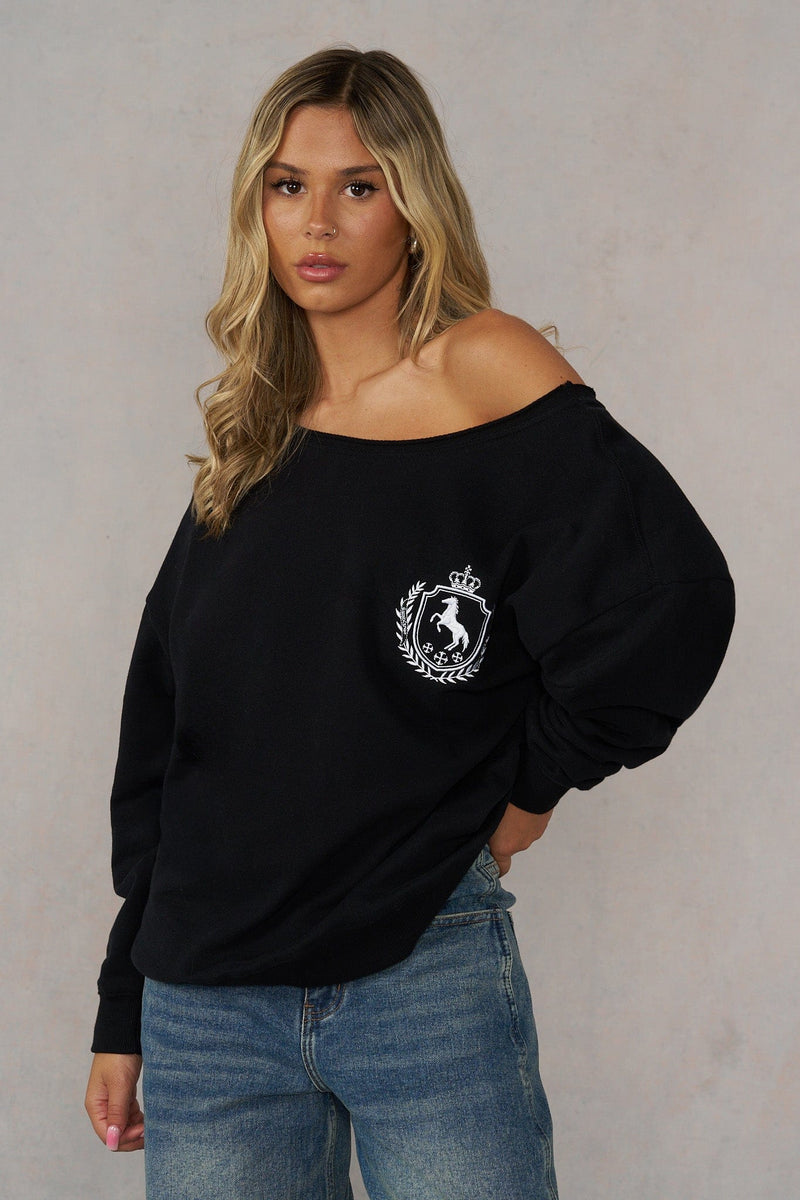W5158 - Off-shoulder Pullover