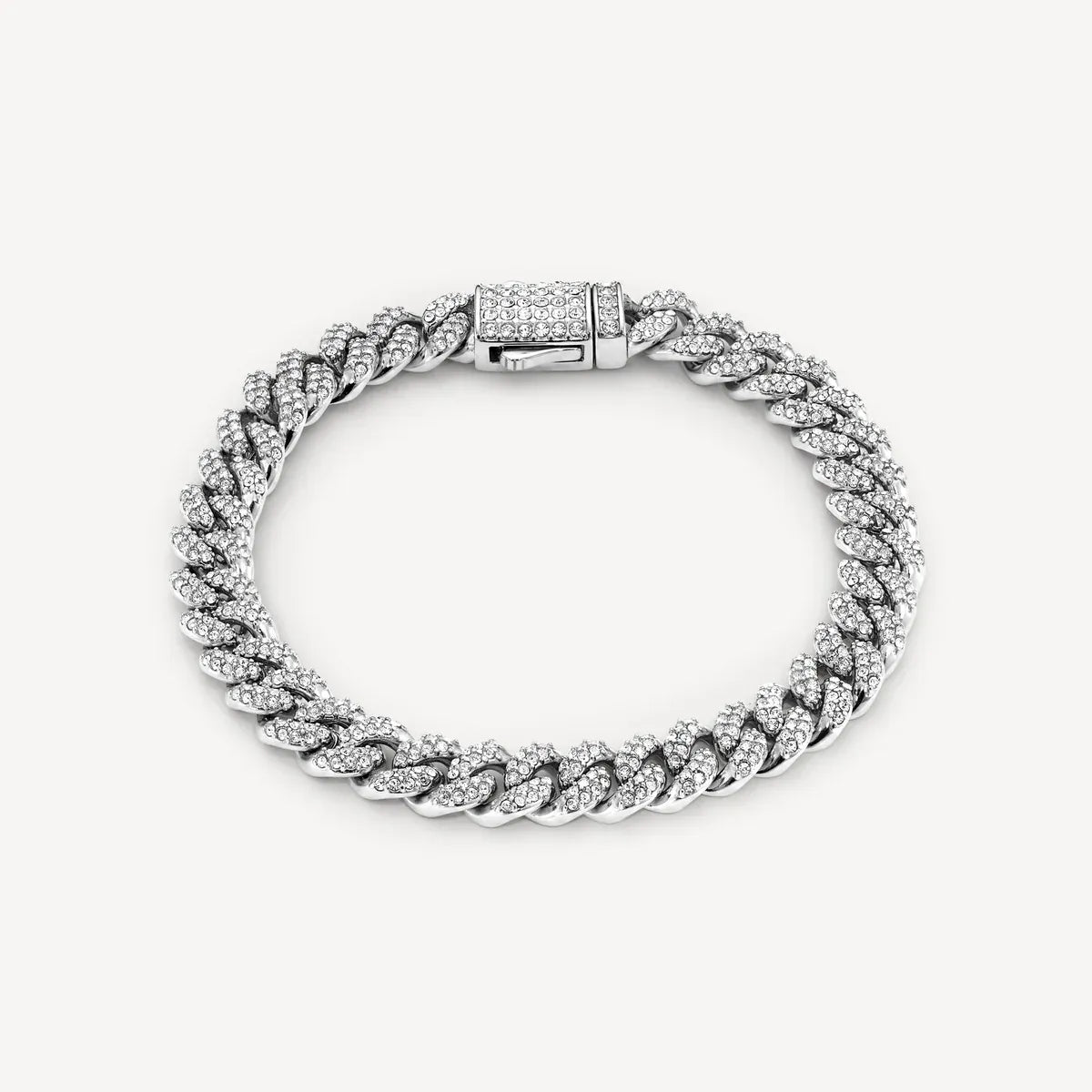 8MM ICED CUBAN BRACELET - SILVER RG3022