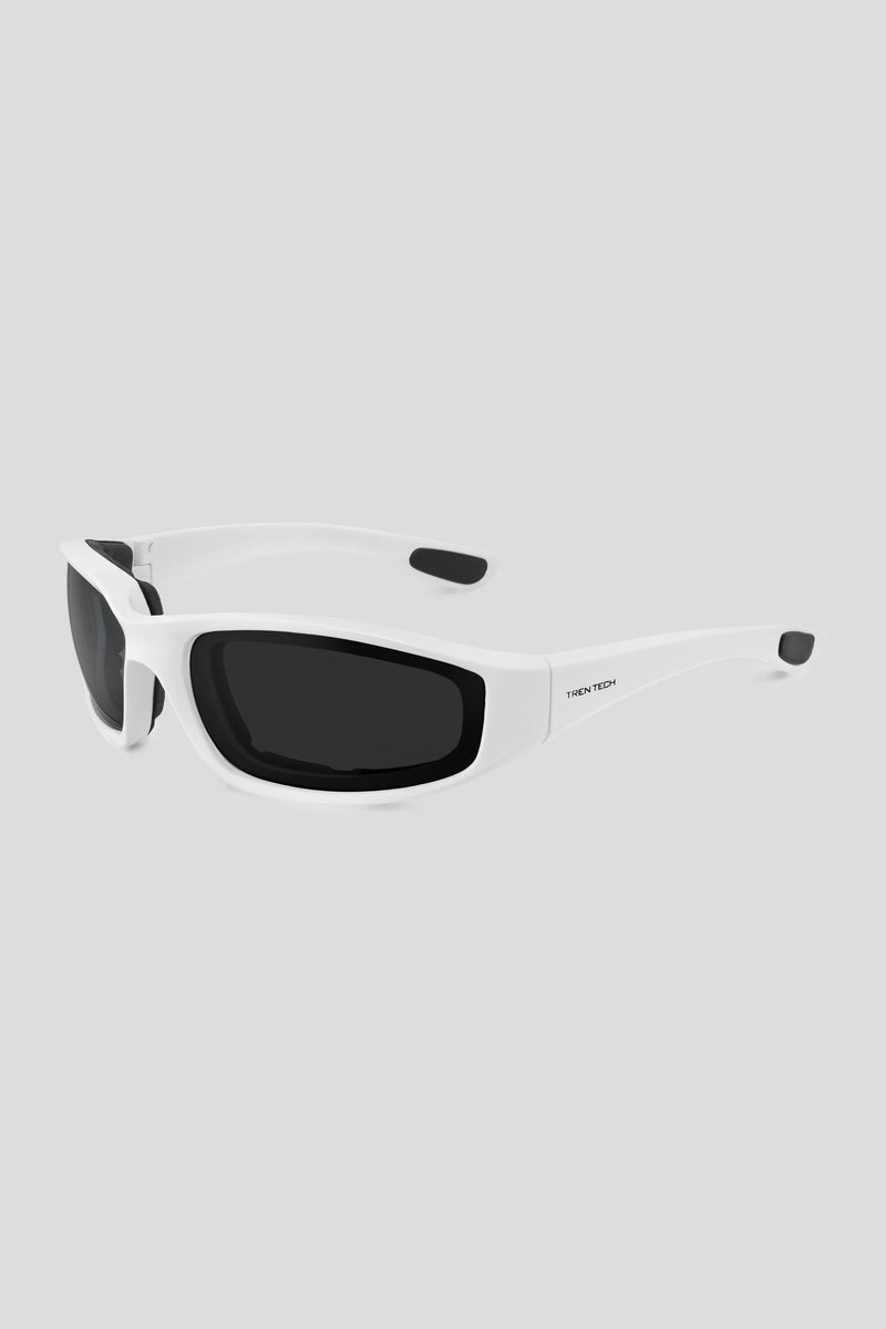 9111 Twinriders White sunglasses with polarized UV400 lenses and EVA foam padding.