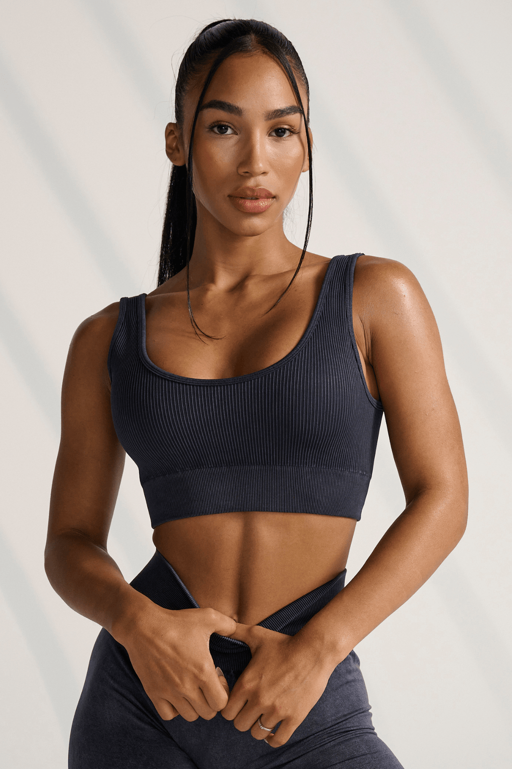 Ribbed sports bra sales