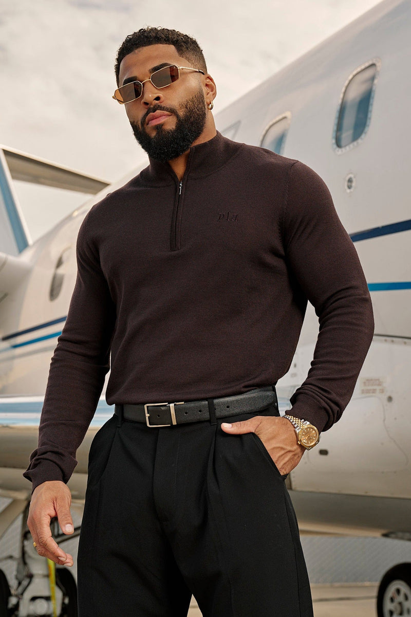 8048 - Monaco Wool Quarter-Zip Sweaters