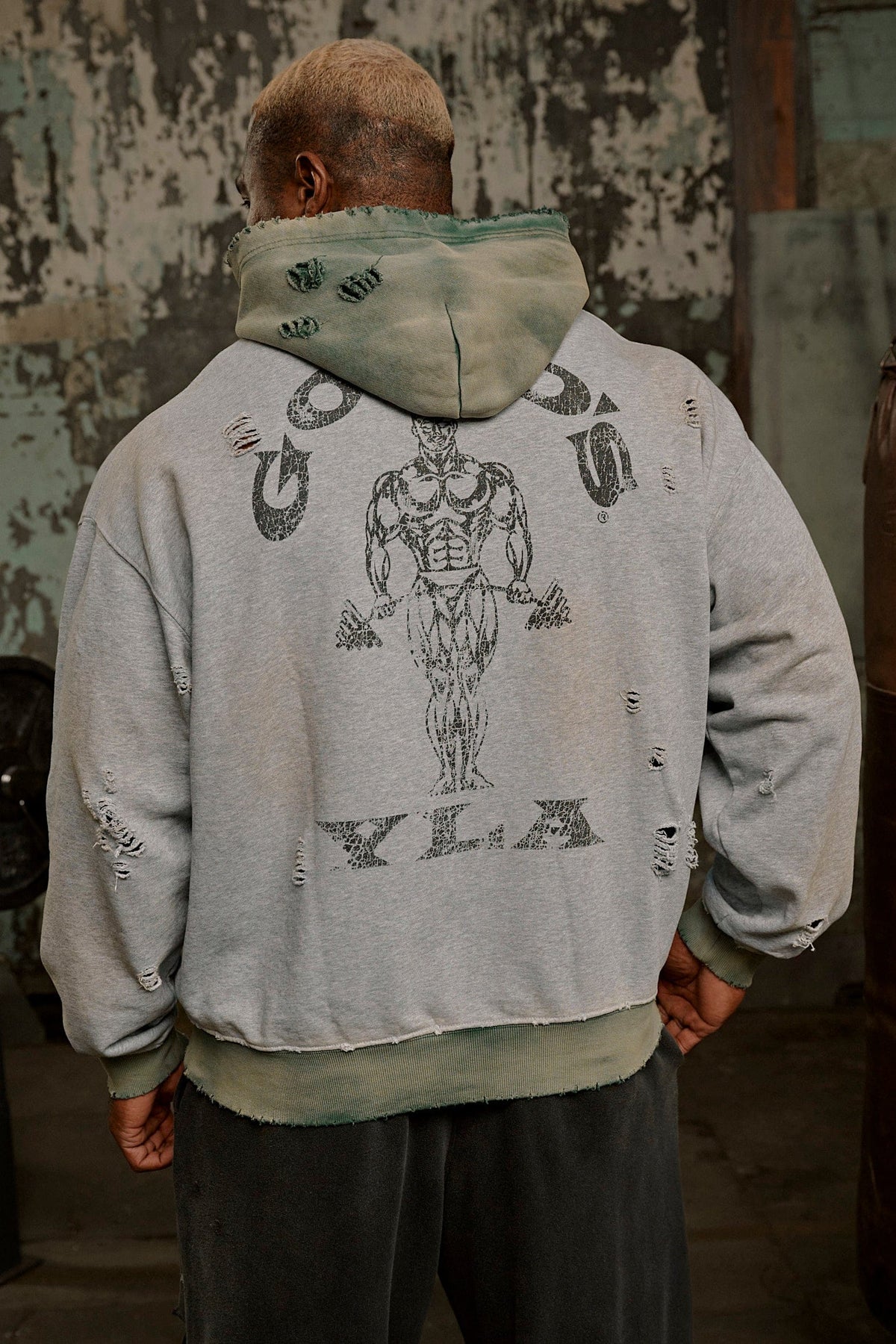 YoungLA x Gold’s Gym Iron Legacy Distress Hoodie