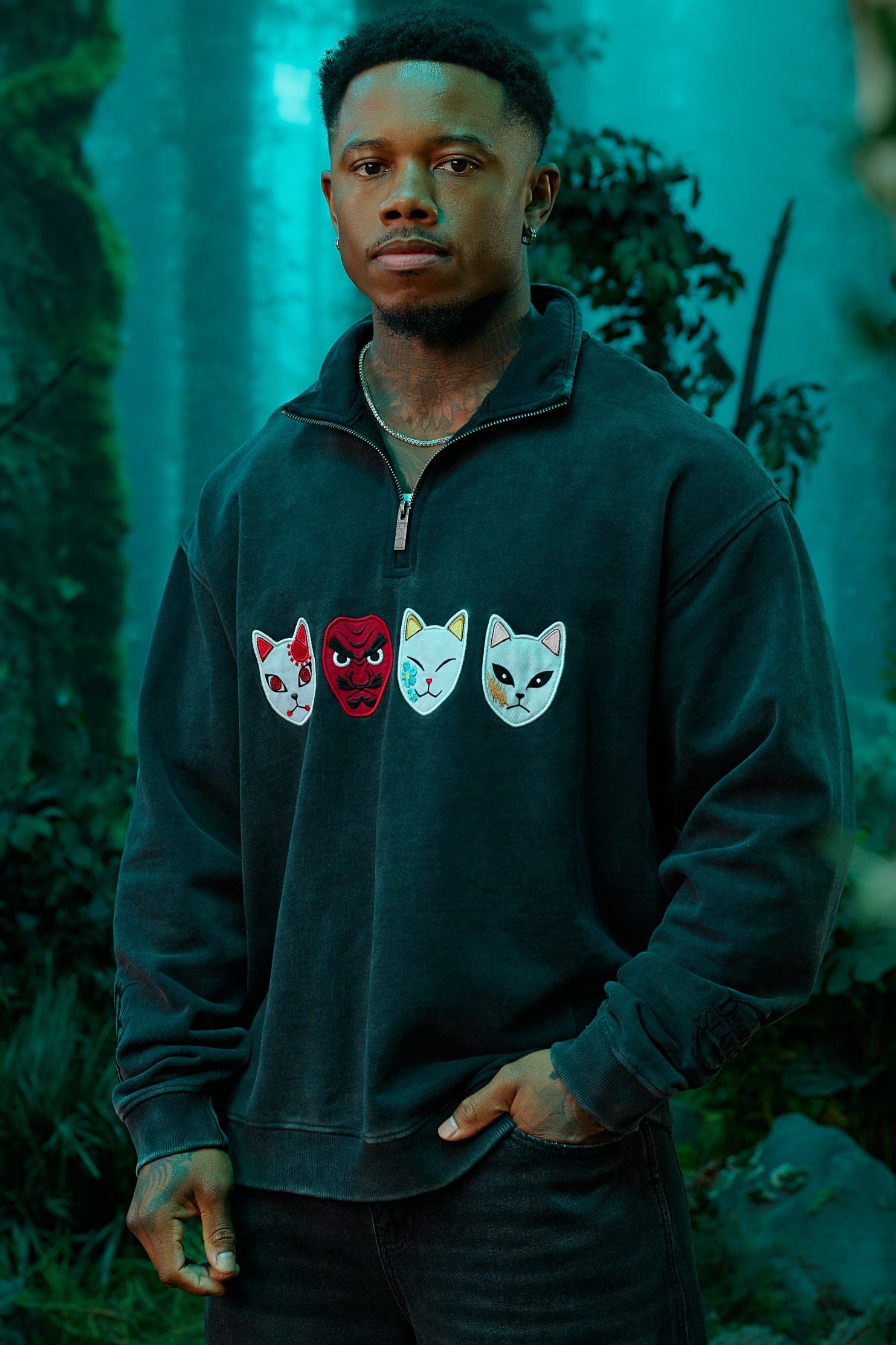 5197 - Demon Slayer™ Quarter Zip - March 25th from YoungLA - $55