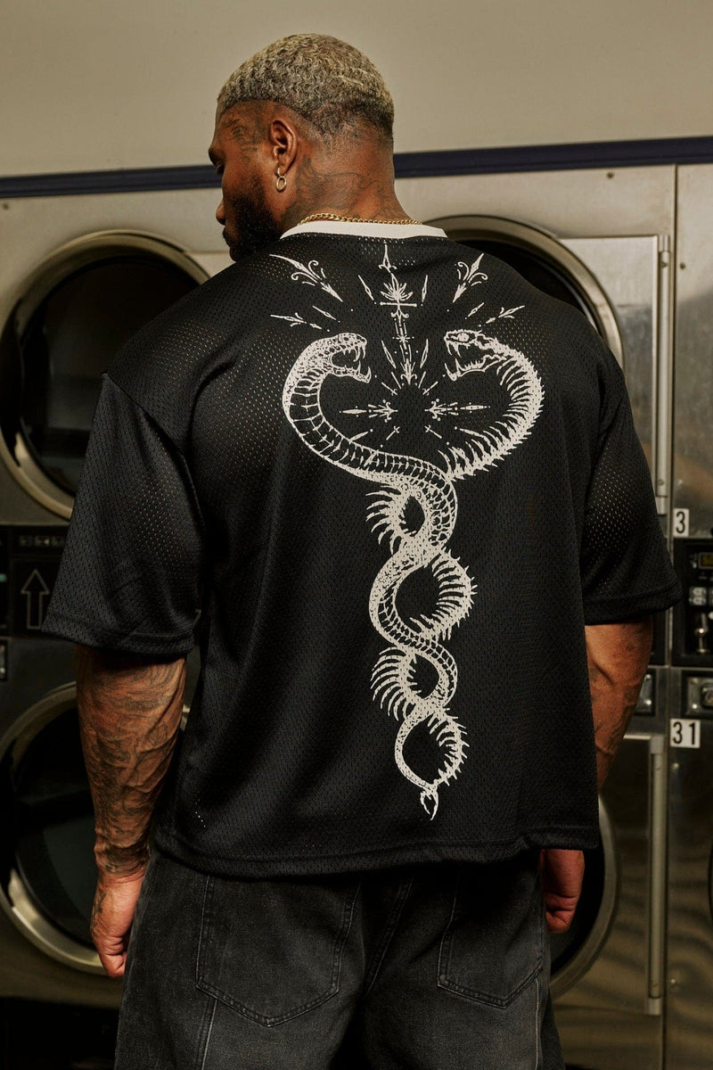 4249 - Venom Jerseys - lightweight 200 GSM polyester with a boxy fit, breathable comfort, and strong structure in Black.